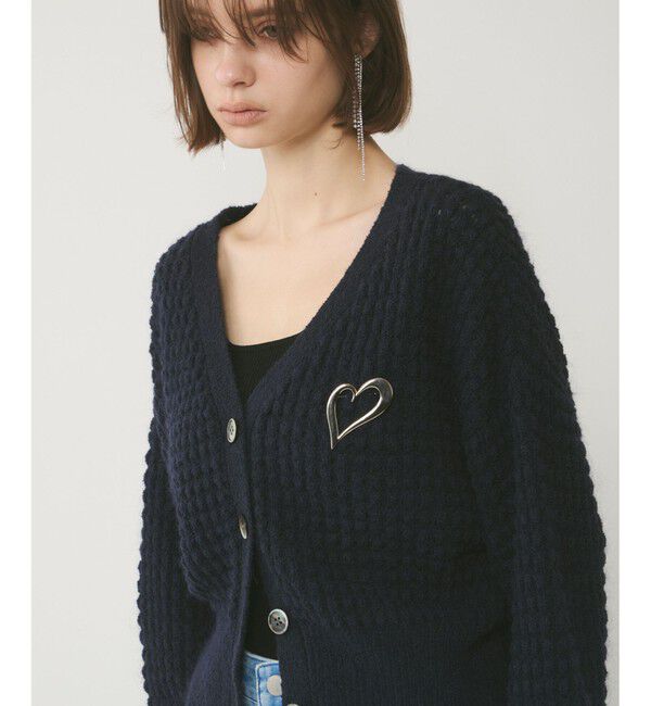 GRACE CONTINENTAL「ワッフルショートニットカーディガン」|ニット・セーター|ネイビー