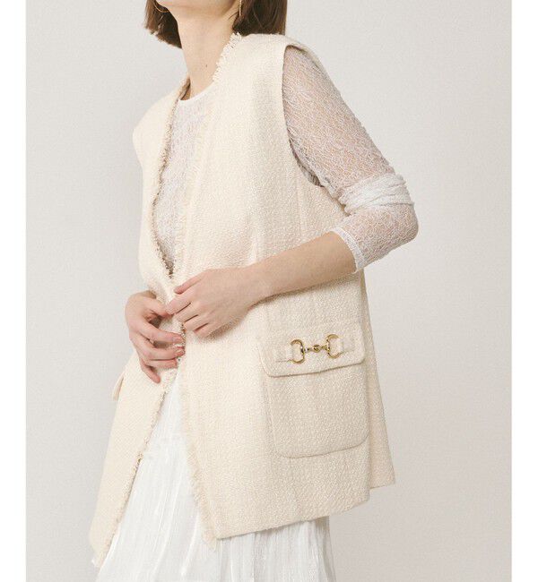 GRACE CONTINENTAL「ルーズツイードジレジャケット」|ベスト・ジレ|