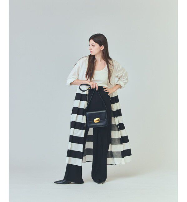  「ボーダーコンビシャツワンピース」|ワンピース|