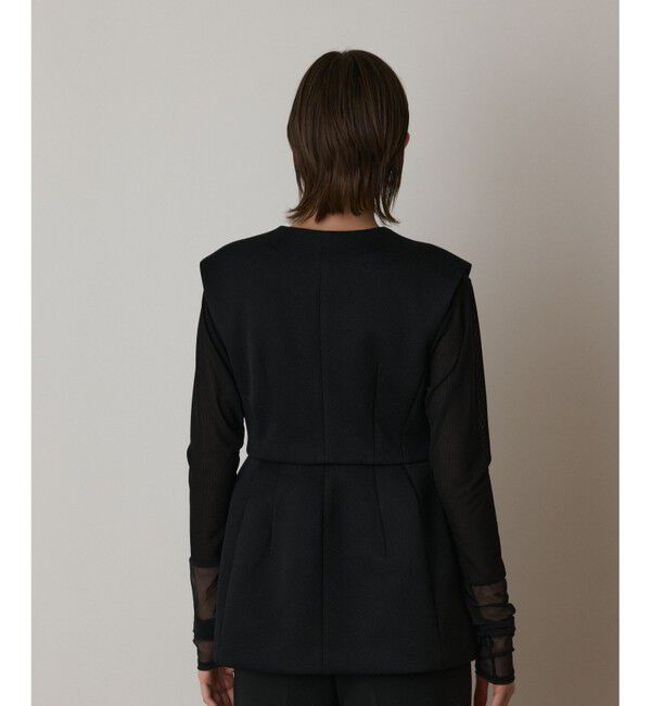  「ダンボールニットジレジャケット」|ノーカラージャケット|