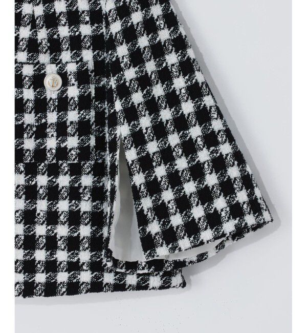 Grace Class「チェックツイードショートジャケット」|ノーカラージャケット|