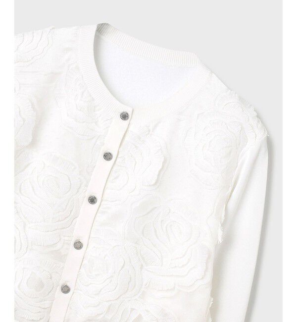 GRACE CONTINENTAL「ローズ刺繍ニットカーディガン」|ニット・セーター|