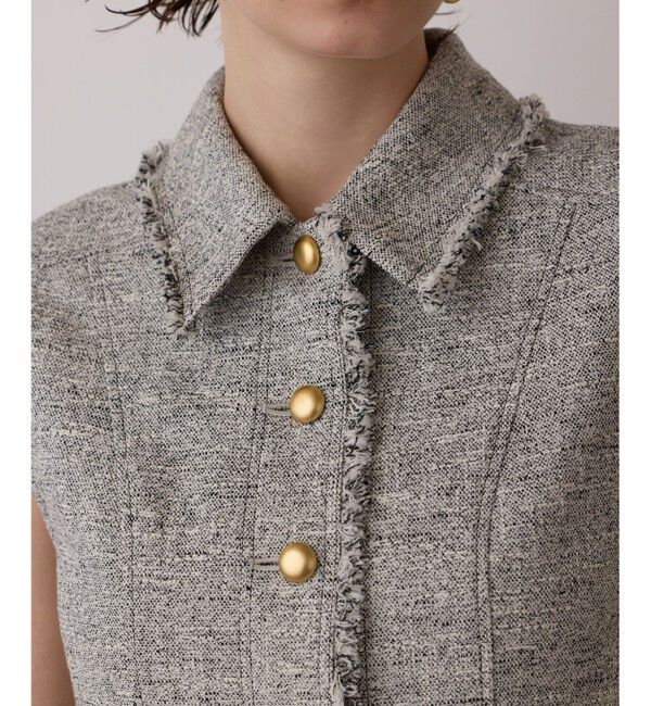 GRACE CONTINENTAL「ツイードフリンジジレ」|シャツ・ブラウス|