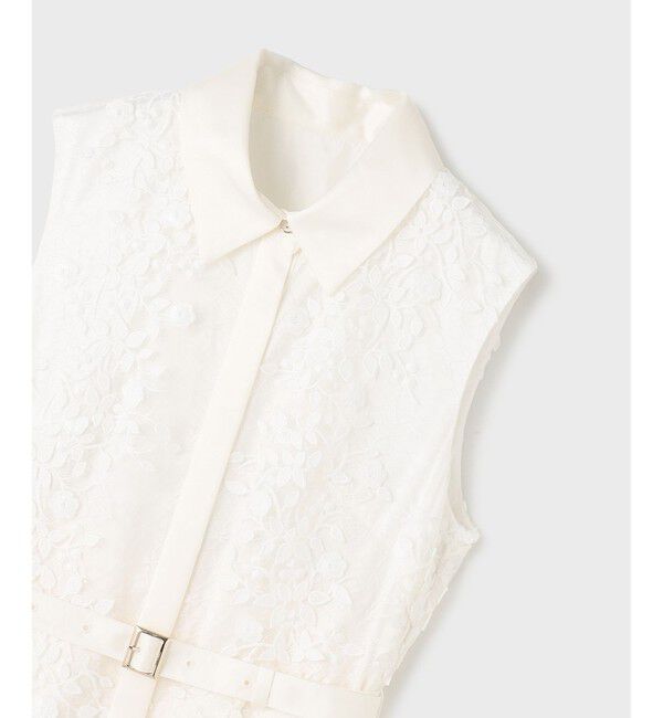 GRACE CONTINENTAL「フラワーライン刺繍ワンピース」|ワンピース|