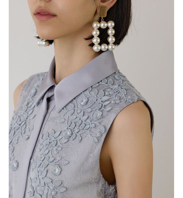 GRACE CONTINENTAL「フラワーライン刺繍ワンピース」|ワンピース|