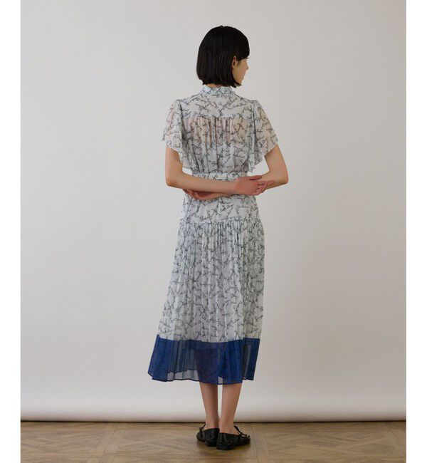 GRACE CONTINENTAL「ボウタイプリーツプリントワンピース」|ワンピース|