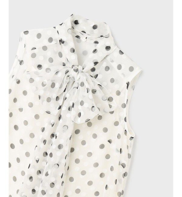 GRACE CONTINENTAL「ドットオパールボウタイノースリーブ」|シャツ・ブラウス|