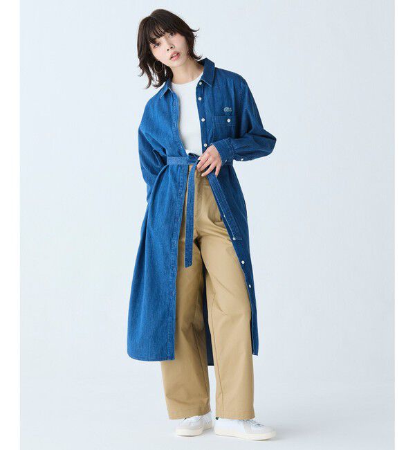 LACOSTE「ウエストベルト デニムシャツドレス ワンピース」|ワンピース|
