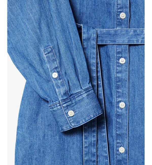 LACOSTE「ウエストベルト デニムシャツドレス ワンピース」|ワンピース|