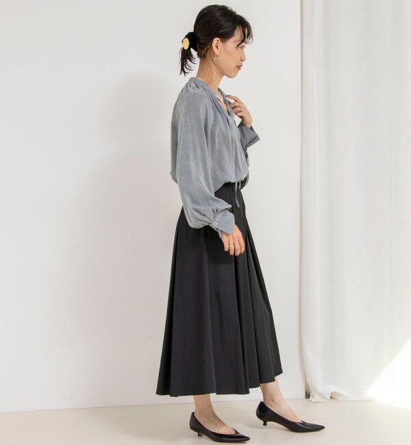 NOLLEY'S sophi「【追加】ウォッシャブルタフタタックフレアスカート」|フレア|