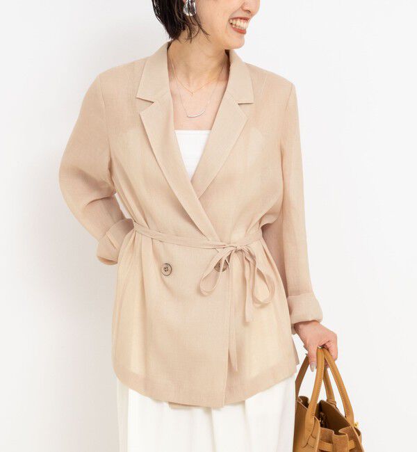 NOLLEY'S「ウォッシャブルリネン風シアージャケット」|テーラードジャケット|