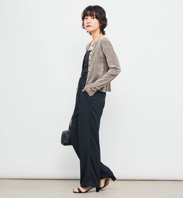 NOLLEY'S「ウォッシャブルバックサテンセミワイドパンツ」|その他|