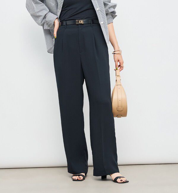 NOLLEY'S「ウォッシャブルバックサテンセミワイドパンツ」|その他|