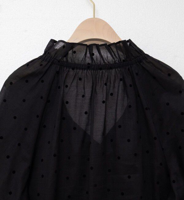 NOLLEY'S sophi「ドットフロッキーフリルネックブラウス」|シャツ・ブラウス|