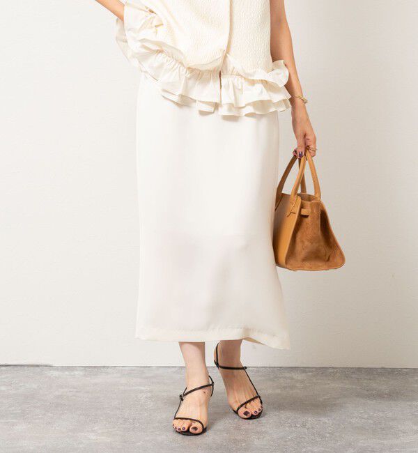 NOLLEY'S sophi「《セットアップ対応》ウォッシャブルダブルサテンイージースカート」|タイト|