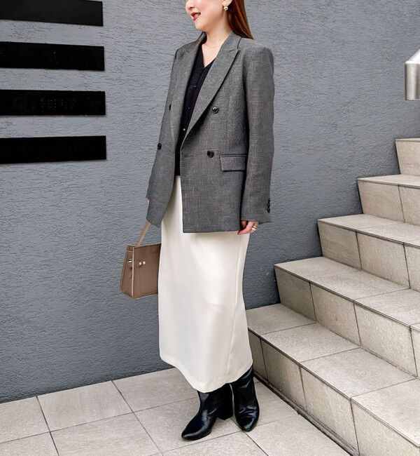 NOLLEY'S sophi「《セットアップ対応》ウォッシャブルダブルサテンイージースカート」|タイト|