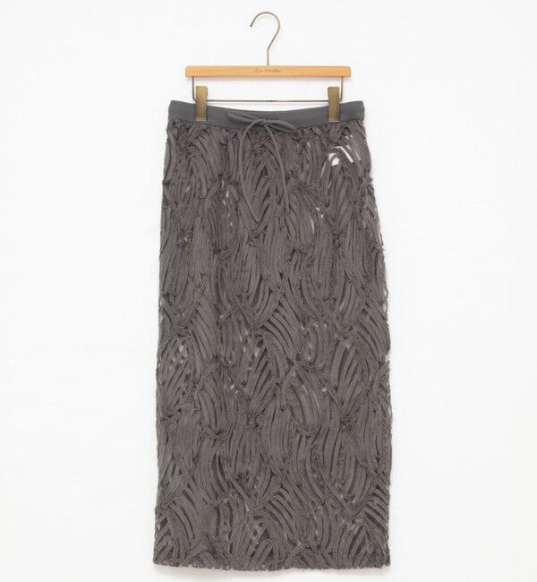 Rie Miller「《セットアップ対応》チュール刺繍タイトスカート」|タイト|