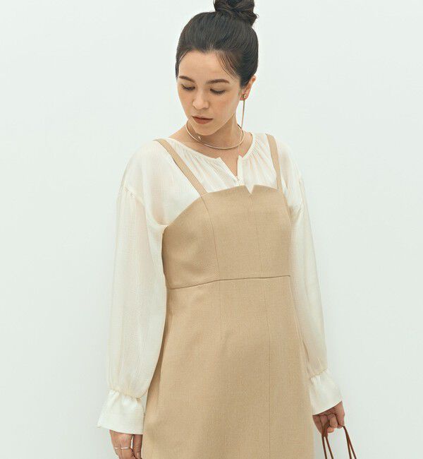 NOLLEY'S「ウォッシャブルウール調ストレッチキャミワンピース」|ワンピース|