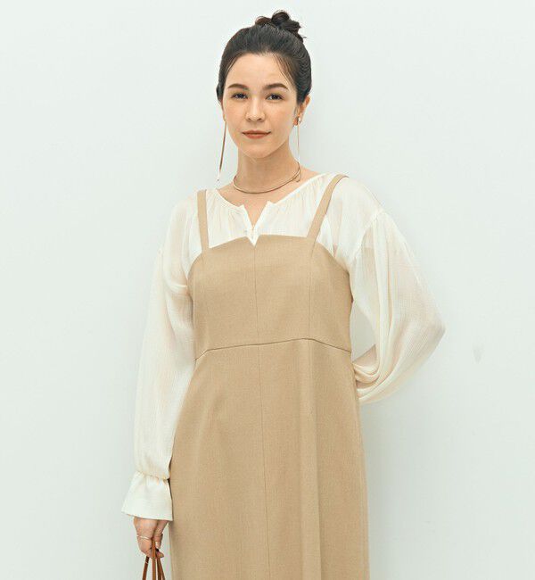 NOLLEY'S「ウォッシャブルウール調ストレッチキャミワンピース」|ワンピース|