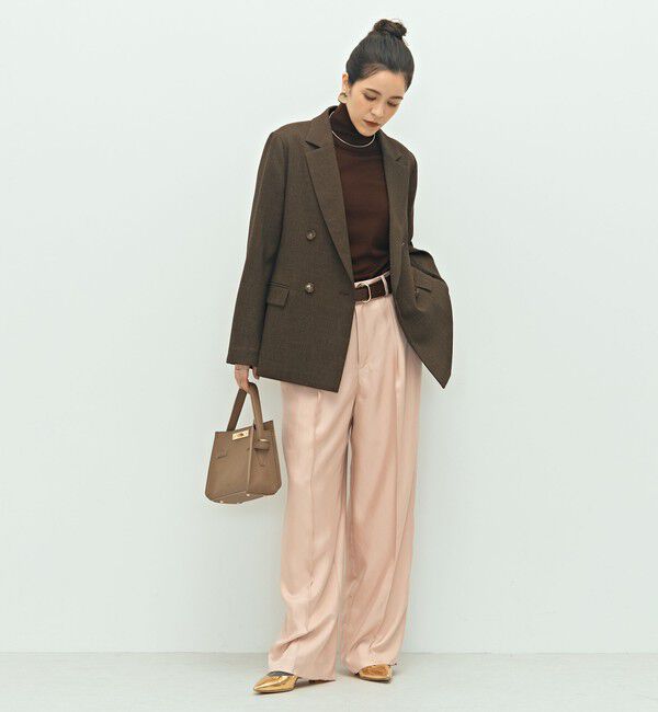 NOLLEY'S「《セットアップ対応》ウォッシャブルウール調ストレッチダブルジャケット」|テーラードジャケット|