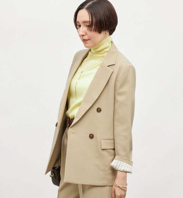 NOLLEY'S「《セットアップ対応》ウォッシャブルウール調ストレッチダブルジャケット」|テーラードジャケット|