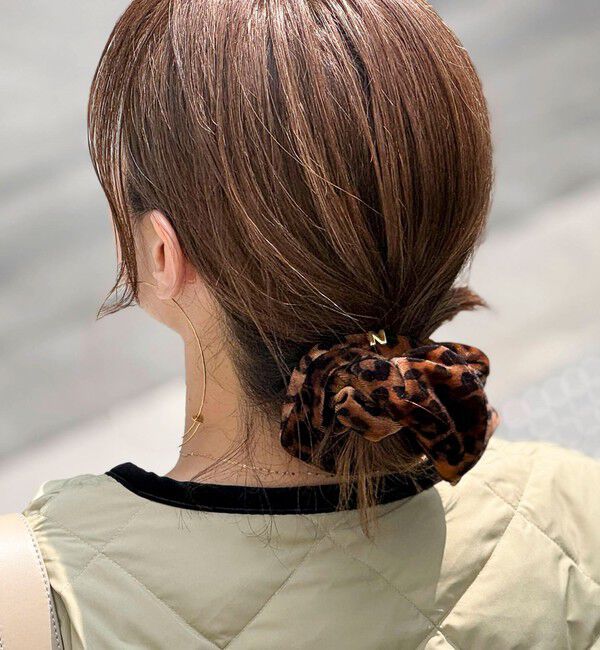 NOLLEY'S「【NOLLEYS GOODS】 ハートレオパード柄シュシュ」|ヘアゴム・シュシュ|