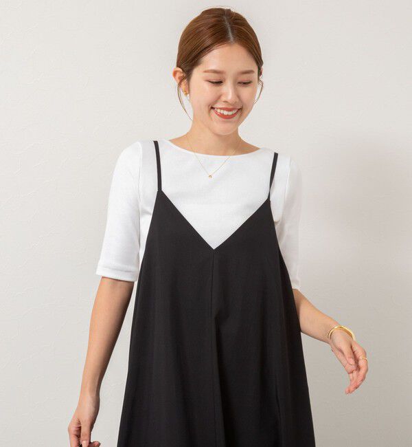 NOLLEY'S「ベアテレコ5分袖2WAYプルオーバーカットソー」|Tシャツ・カットソー|