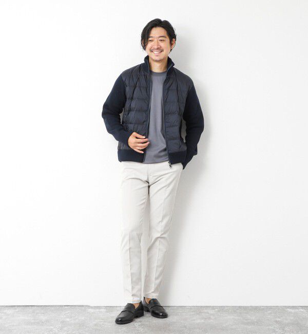 NOLLEY'S goodman「【TAION/タイオン】別注HI NECK DOWN JKT WITH SLEEVE KNIT 25AW」|ブルゾン・スタジャン|