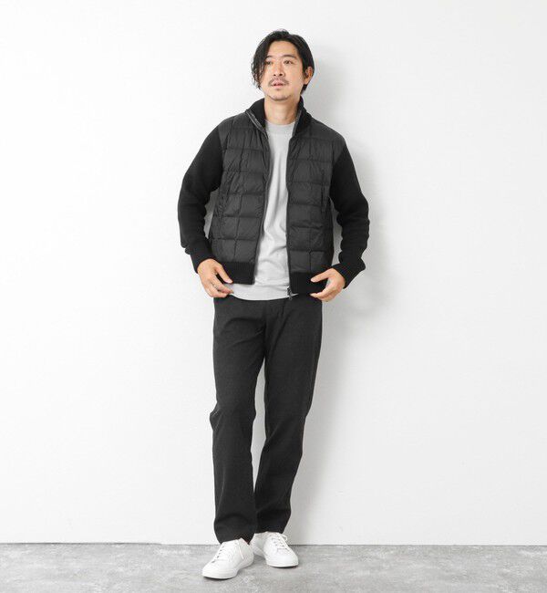 NOLLEY'S goodman「【TAION/タイオン】別注HI NECK DOWN JKT WITH SLEEVE KNIT 25AW」|ブルゾン・スタジャン|