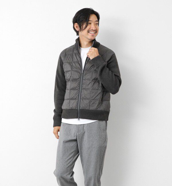 NOLLEY'S goodman「【TAION/タイオン】別注HI NECK DOWN JKT WITH SLEEVE KNIT 25AW」|ブルゾン・スタジャン|