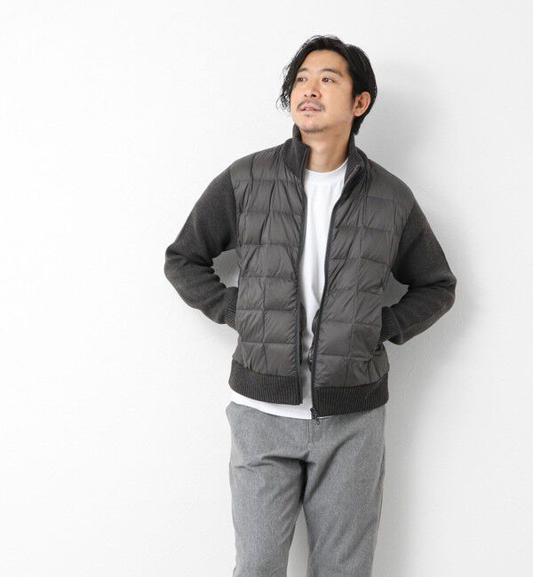 NOLLEY'S goodman「【TAION/タイオン】別注HI NECK DOWN JKT WITH SLEEVE KNIT 25AW」|ブルゾン・スタジャン|