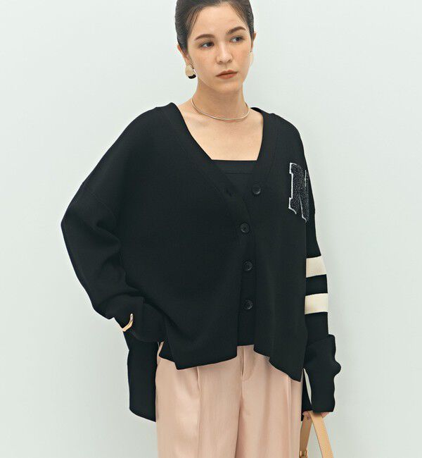NOLLEY'S「《手洗い可能》レタードVネックニットカーディガン」|カーディガン|