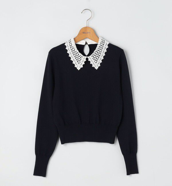 NOLLEY'S「《手洗い可能》襟レース2WAYプルオーバーニット」|ニット・セーター|