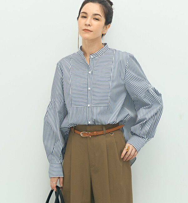 NOLLEY'S「パール釦ビブヨーク4WAYフリルブラウス」|シャツ・ブラウス|