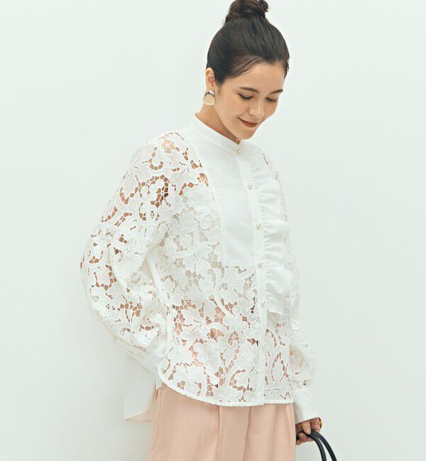 NOLLEY'S「刺繍ビブヨーク4WAYフリルブラウス」|シャツ・ブラウス|