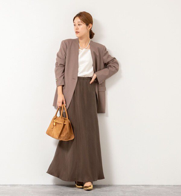 NOLLEY'S sophi「《セットアップ対応》ウォッシャブルフィブリルサテンナロースカート」|スカート|