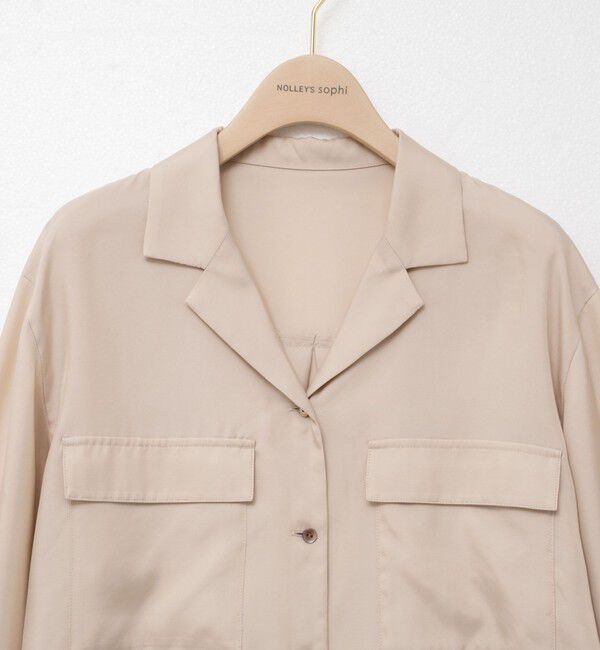 NOLLEY'S sophi「《セットアップ対応》ウォッシャブルフィブリルサテンオープンカラーシャツ」|シャツ・ブラウス|