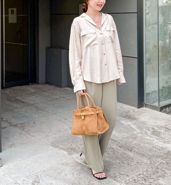 NOLLEY'S sophi「《セットアップ対応》ウォッシャブルフィブリルサテンオープンカラーシャツ」|シャツ・ブラウス|