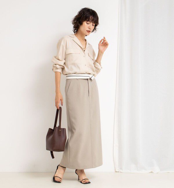 NOLLEY'S sophi「《セットアップ対応》ウォッシャブルフィブリルサテンオープンカラーシャツ」|シャツ・ブラウス|