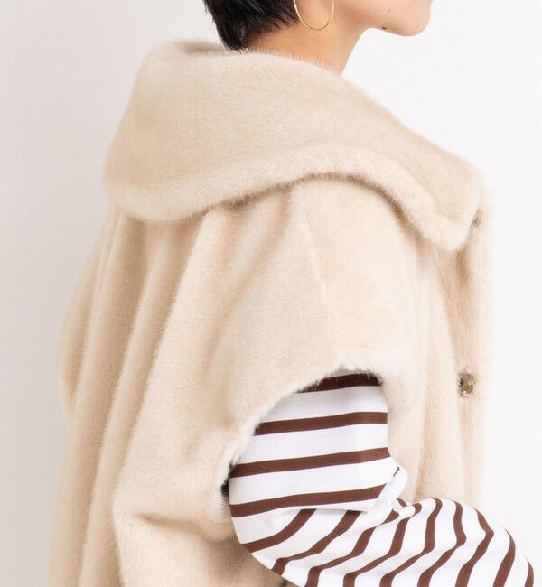 Rie Miller「エコファー衿付ベスト」|ブルゾン・スタジャン|