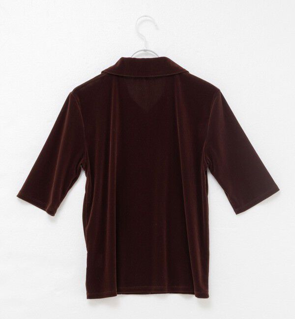 MAQWEL「【MAQWEL/マクウェル】ウォッシャブルベロア半袖シャツ」|シャツ・ブラウス|