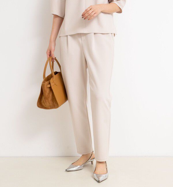 NOLLEY'S sophi「《セットアップ対応》ウォッシャブルカットジョーゼットテーパードパンツ」|その他|ベージュ