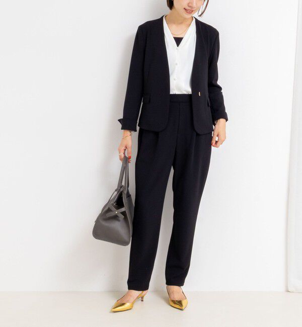 NOLLEY'S sophi「《セットアップ対応》ウォッシャブルカットジョーゼットテーパードパンツ」|その他|