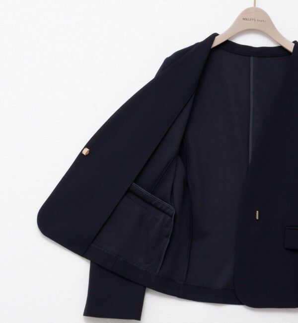 NOLLEY'S sophi「《セットアップ対応》ウォッシャブルカットジョーゼットノーカラージャケット」|ノーカラージャケット|