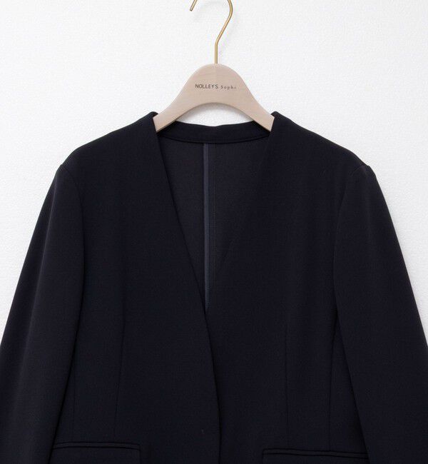 NOLLEY'S sophi「《セットアップ対応》ウォッシャブルカットジョーゼットノーカラージャケット」|ノーカラージャケット|