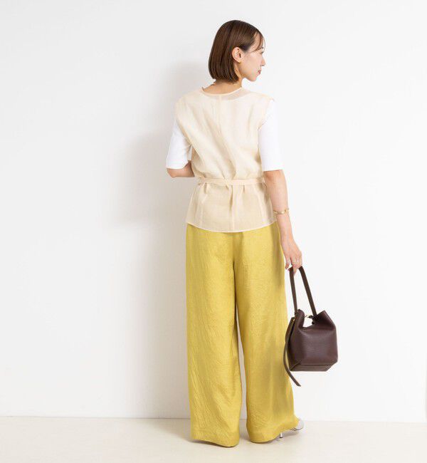 NOLLEY'S「ウォッシャブルクラッシュサテンワイドパンツ」|その他|