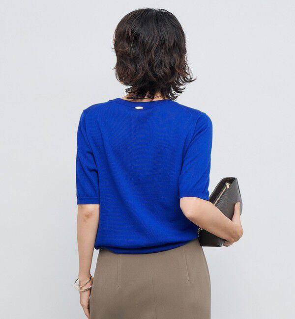 NOLLEY'S sophi「《アンサンブル対応》《手洗い可能》ウール100％5分袖プルオーバーニット」|ニット・セーター|