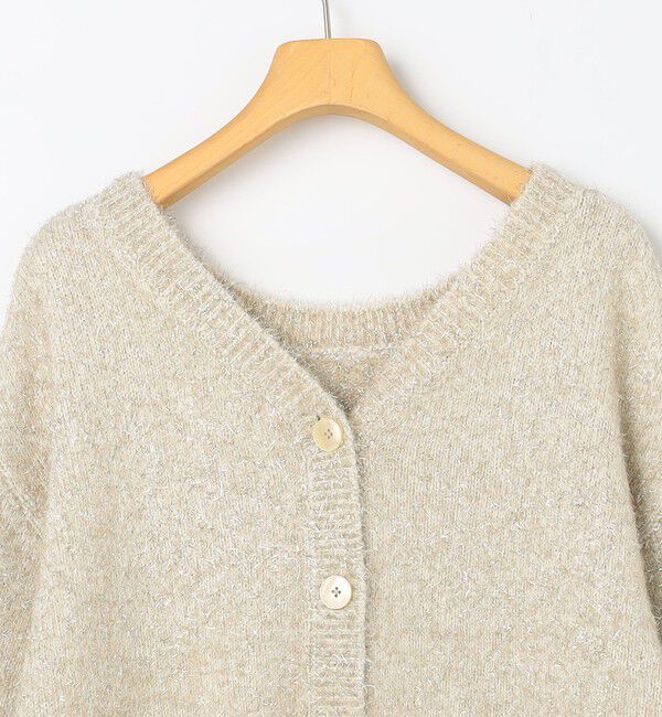 NOLLEY'S sophi「キラキラフェザー2WAY5分袖プルオーバーニット」|カーディガン|