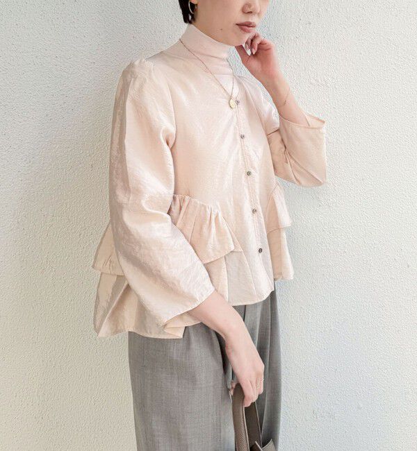 NOLLEY'S sophi「ウォッシャブルオーガンジーティアードブラウス」|シャツ・ブラウス|ベビーピンク