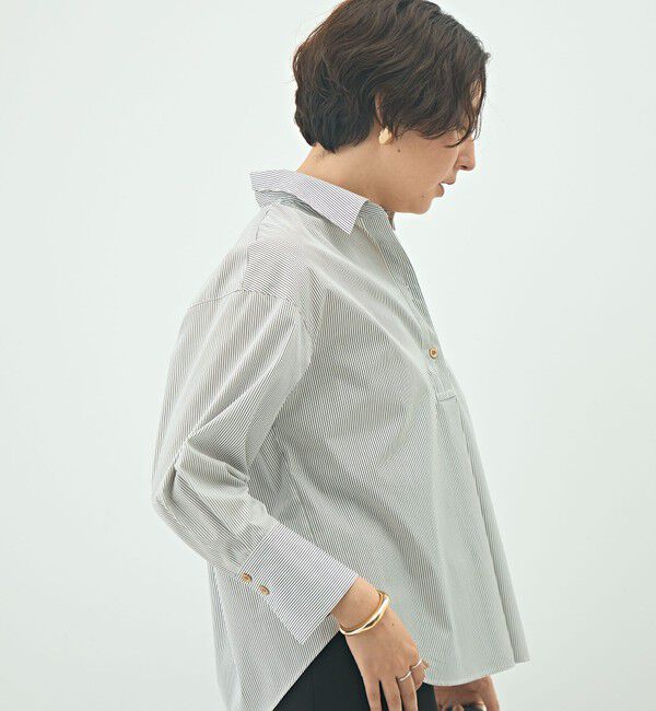 NOLLEY'S sophi「ウォッシャブルブロードメタル釦スキッパーシャツ」|シャツ・ブラウス|